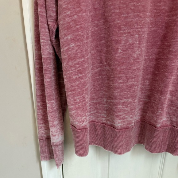 Free People Light Weight Deep V Oversized Sweatshirt in Muted Pink - Picture 7 of 7